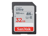 SanDisk Ultra - Flash-minneskort - 32 GB - UHS-I U1 / Class10 - SDHC UHS-I SDSDUN4-032G-GN6IN