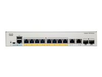 Cisco Catalyst 1000-8P-E-2G-L - Switch - Administrerad - 4 x 10/100/1000 (PoE+) + 4 x 10/100/1000 + 2 x kombinations-Gigabit SFP (upplänk) - rackmonterbar - PoE+ (67 W) C1000-8P-E-2G-L