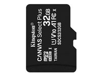 Kingston Canvas Select Plus - Flash-minneskort - 32 GB - A1 / Video Class V10 / UHS Class 1 / Class10 - microSDHC UHS-I SDCS2/32GBSP