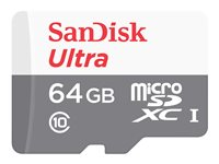 SanDisk Ultra - Flash-minneskort - 64 GB - Class 10 - mikroSDXC UHS-I SDSQUNR-064G-GN3MN