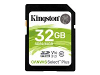Kingston Canvas Select Plus - Flash-minneskort - 32 GB - Video Class V10 / UHS-I U1 / Class10 - SDHC UHS-I SDS2/32GB