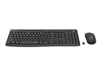 Logitech MK295 Silent - Sats med tangentbord och mus - trådlös - 2.4 GHz - hela norden - grafit 920-009810